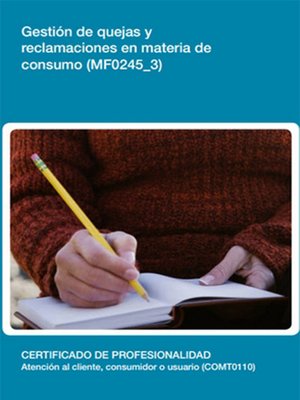 cover image of MF0245_3--Gestión de quejas y reclamaciones en materia de consumo